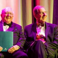 President Emeritus Lubbers sitting with President Emeritus Murray.